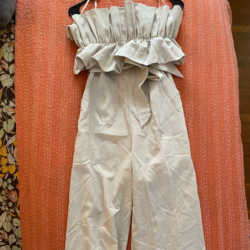 Ivory Strapless Jumpsuit